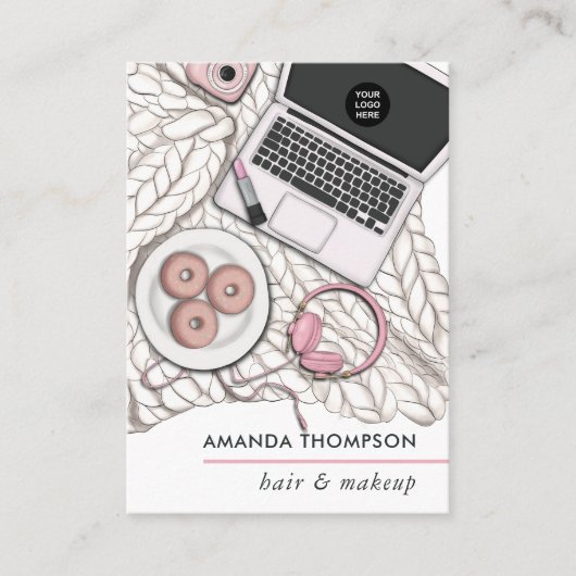 Chic Pink Beauty Mode Visitekaartje (Voorkant)