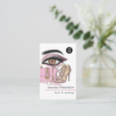 Chic Pink Beauty Mode Visitekaartje (Staand voorkant)