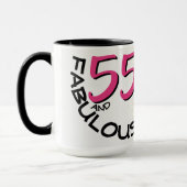  Chic Pink Bicycle 55 en Fabulous Birthday Mok (Links)