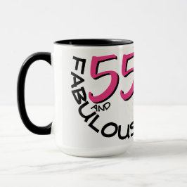  Chic Pink Bicycle 55 en Fabulous Birthday Mok