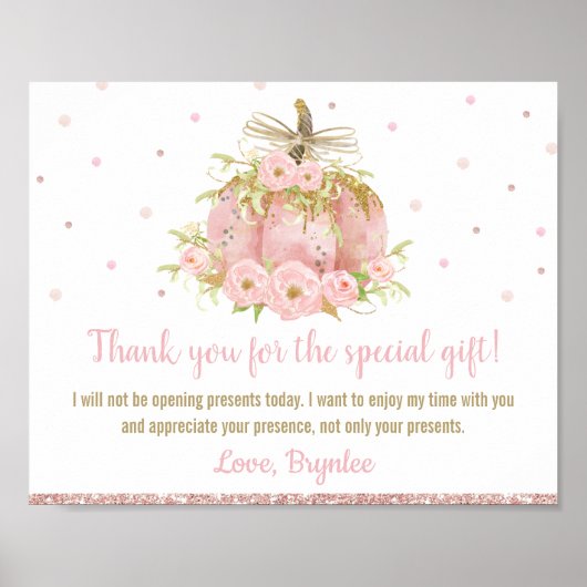 Chic Pink Birthday opent geen cadeaus Poster (Voorkant)