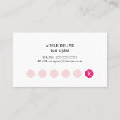 Chic Pink Black Lace Hair Salon Loyalty Kaart (Achterkant)