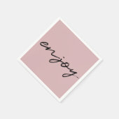 Chic Pink Black Minimalist Script "Geniet van" Par Servet (Hoek)