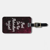 Chic Pink & Black Night Sky | Personeel reizen Bagagelabel (Voorkant horizontaal)