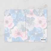 Chic Pink Blue Summer Floral Black Girl Briefkaart (Achterkant)