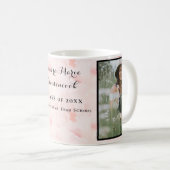 Chic Pink Blush Roos floral Minimalist Koffiemok (Voorkant rechts)