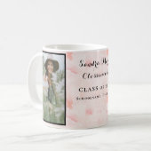 Chic Pink Blush Roos floral Minimalist Koffiemok (Voorkant links)