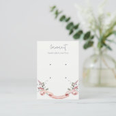 Chic Pink Blush Wildflower Ribbon 2 Stud Earning Visitekaartje (Staand voorkant)