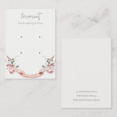 Chic Pink Blush Wildflower Ribbon 2 Stud Earning Visitekaartje (Voorkant / Achterkant)