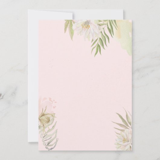 Chic Pink Boho Floral 50e verjaardag Kaart (Achterkant)