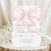 Chic Pink Bow Bruids Douche Uitnodiging