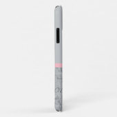 Chic Pink Bow Girly Parisian Ephemera and Name Case-Mate iPhone Case (Achterkant/rechts)