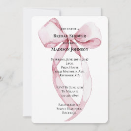 Chic Pink Bow Vrijgezellenfeest Kaart