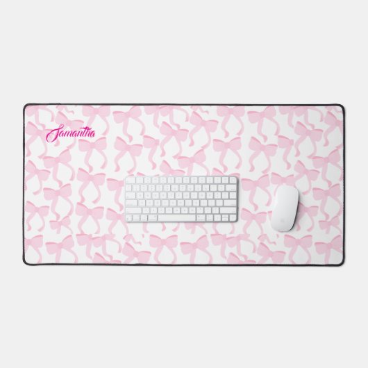 Chic Pink Bows Bureaumat (Keyboard & Muis)