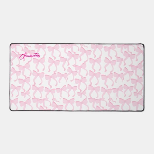 Chic Pink Bows Bureaumat (Voorkant)