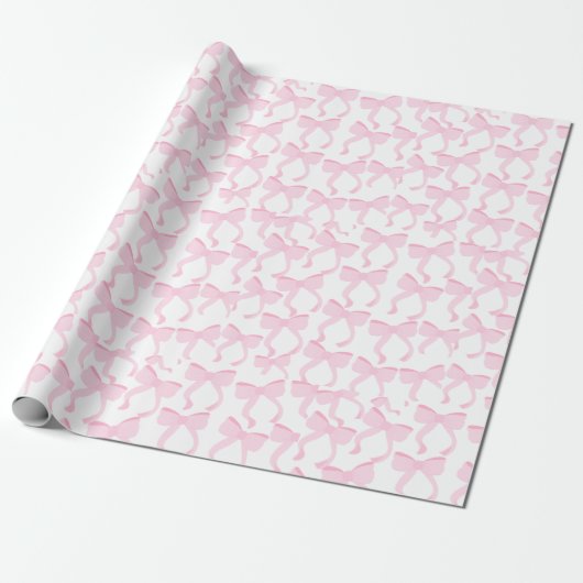 Chic Pink Bows Cadeaupapier (Uitgerold)