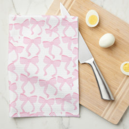 Chic Pink Bows Theedoek