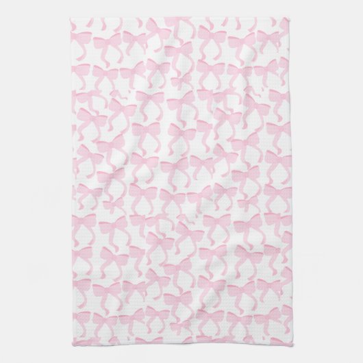 Chic Pink Bows Theedoek (Verticaal)