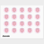 Chic Pink Brown Donuts Party Happy Birthday C Ronde Sticker (Vel)
