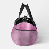 Chic Pink Brushed Metal Black Script Monogram Plunjezak (Rechts)