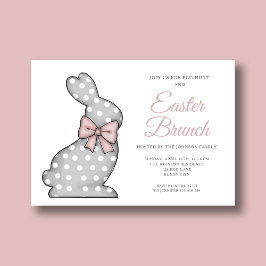 Chic Pink Bunny Easter Brunch Kaart