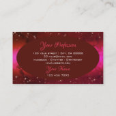 Chic Pink Burgundy Marged Glitter Stars Monogram Visitekaartje (Achterkant)