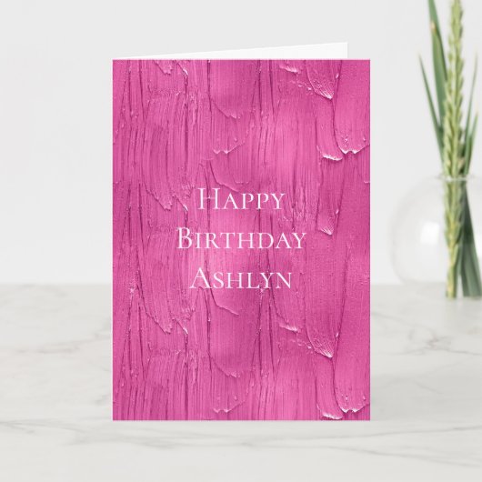 Chic Pink Cake Frosting Verjaardag Kaart (Voorkant)