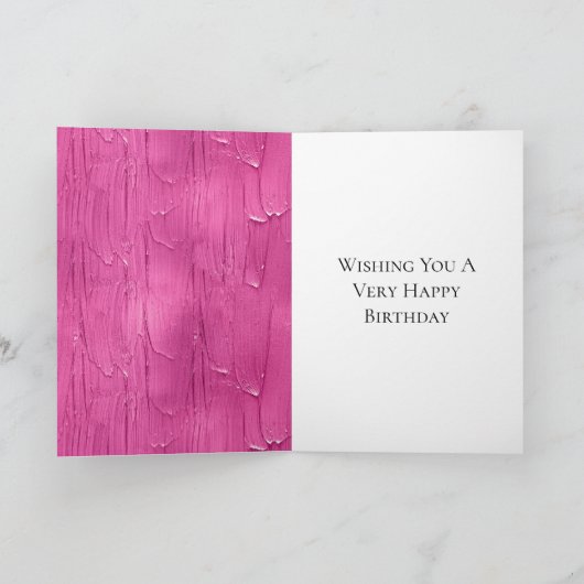 Chic Pink Cake Frosting Verjaardag Kaart (Binnen)