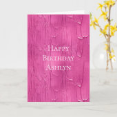 Chic Pink Cake Frosting Verjaardag Kaart (Gele Bloem)