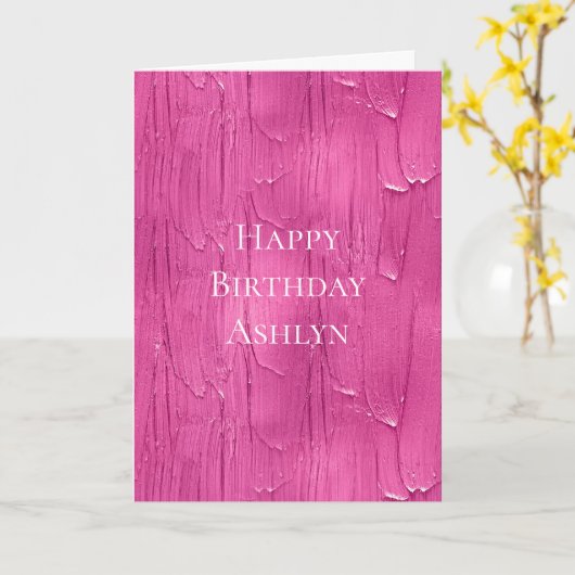 Chic Pink Cake Frosting Verjaardag Kaart (Gele Bloem)