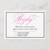 Chic Pink Calligraphy Script Wedding Reply Kaart (Voorkant)