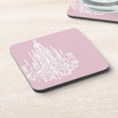 Chic Pink Chandelier Bier Onderzetter (Linkerzijde)