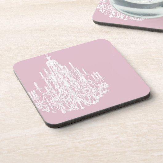 Chic Pink Chandelier Bier Onderzetter (Linkerzijde)
