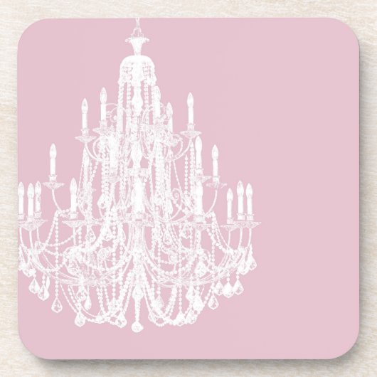 Chic Pink Chandelier Bier Onderzetter (Voorkant)