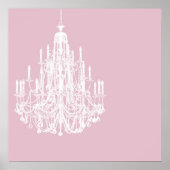 Chic Pink Chandelier Poster (Voorkant)