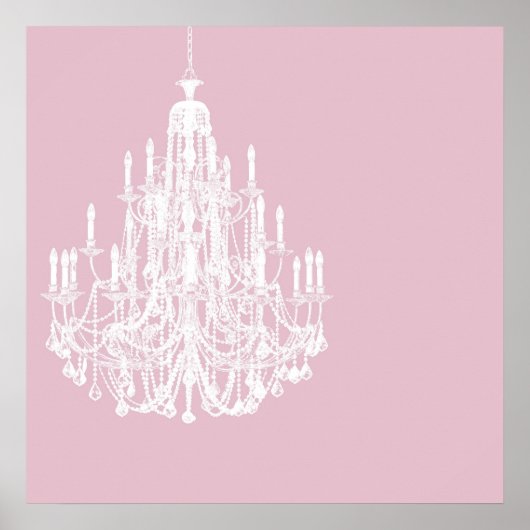 Chic Pink Chandelier Poster (Voorkant)