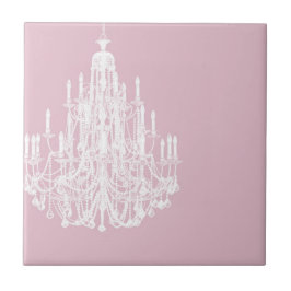 Chic Pink Chandelier Tegeltje
