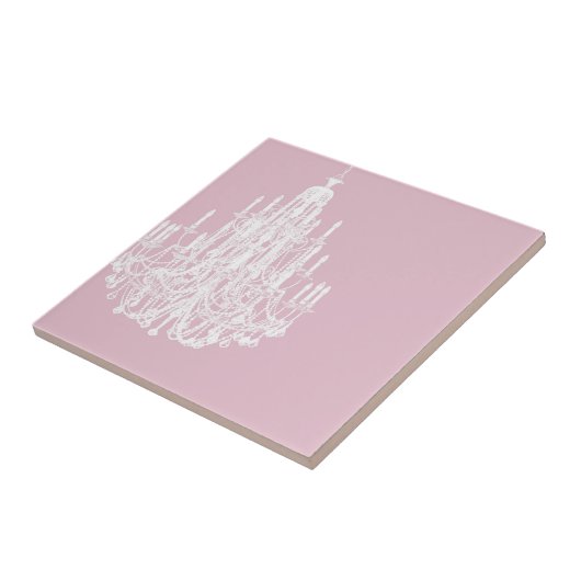 Chic Pink Chandelier Tegeltje (Zijkant)