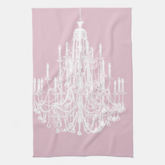 Chic Pink Chandelier Theedoek (Verticaal)