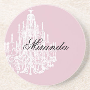 Chic Pink Chandelier Zandsteen Onderzetter
