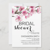 Chic Pink Cherry Blossom Botanisch Vrijgezellenfee Kaart (Voorkant)