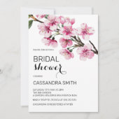 Chic Pink Cherry Blossom Floral Vrijgezellenfeest Kaart (Voorkant)