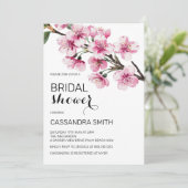 Chic Pink Cherry Blossom Floral Vrijgezellenfeest Kaart (Staand voorkant)