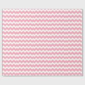 Chic Pink Chevron Wrapping Paper Cadeaupapier (Vlak)
