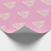 Chic Pink Christmas Trees Cadeaupapier (Hoek)