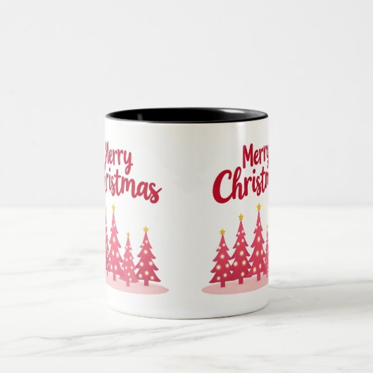 Chic Pink Christmas Vibes Holiday Mok (Center)