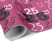 Chic Pink Cool Fonts nummers gepersonaliseerd Cadeaupapier (Rol Hoek)