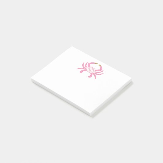 Chic Pink Crab | Coastal Sticky Notees Post-it® Notes (Schuin)