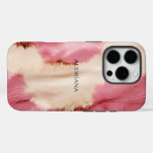 Chic Pink Cream Faux Fur Case-Mate iPhone Case (Achterkant (horizontaal))