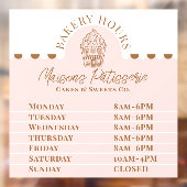 Chic Pink Cupcake Bakery Pastry Shop Store Hours Raamsticker (Vel 2)